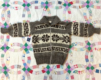 Vintage Handgemachte Cowichan Pullover Retro Sammlerstück