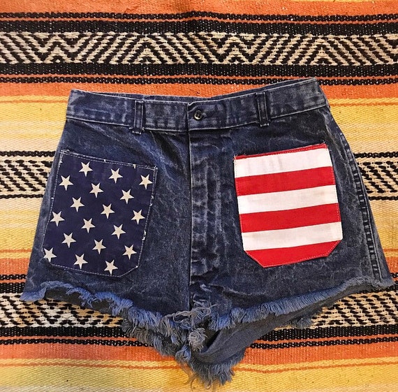 Vintage americana cut off denim shorts - image 1