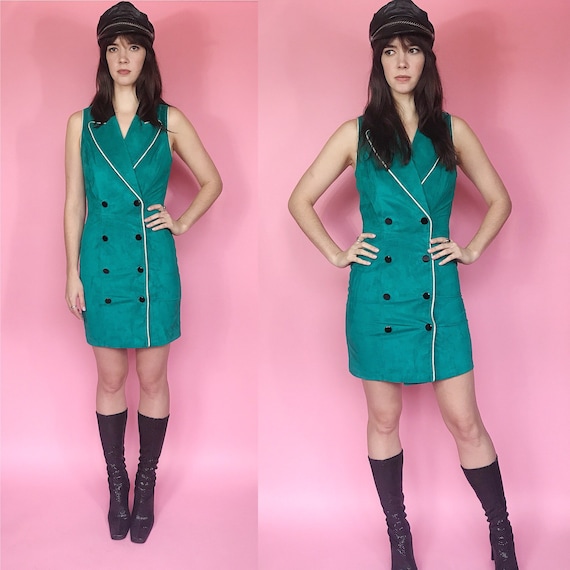 Vintage 1980s North Beach Leather suede dress