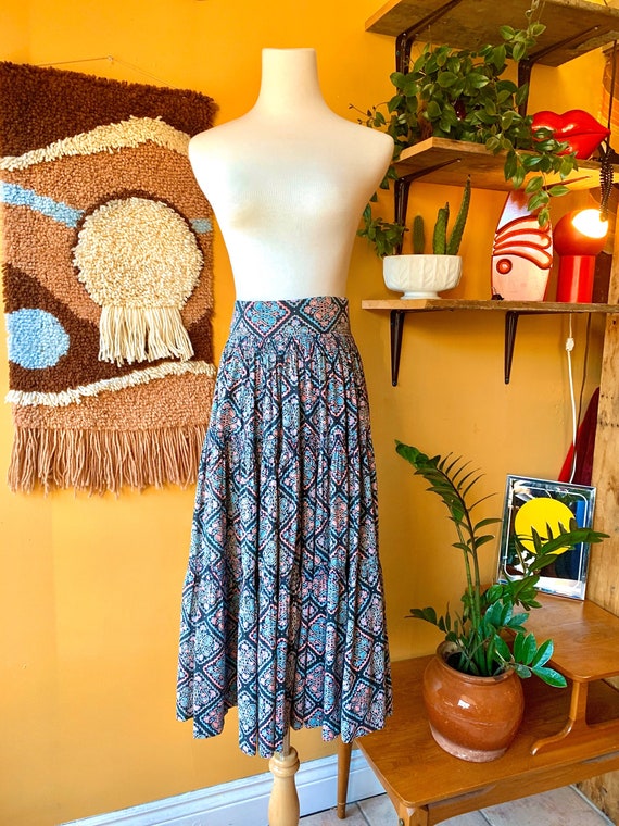 Vintage 1950s Circle Skirt Polished Cotton - image 5