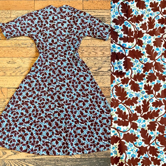Vintage 1940s Handmade Day dress Cotton Mad Men