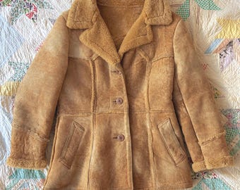 Vintage 1980s Brown Shearling Coat