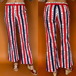 Vintage 1960s Vote Americana Stars and Stripes Schlaghosen