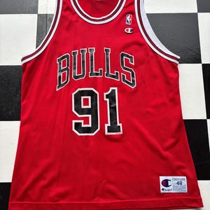 vintage DENNIS RODMAN Chicago bulls jersey 91 champion 90s NBA