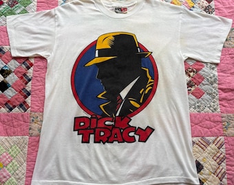 Vintage 90's Dick Tracy American Comic Xlarge White T Shirt Tv Vintage 90's Dick Tracy American Comic Xlarge White T Shirt Tv