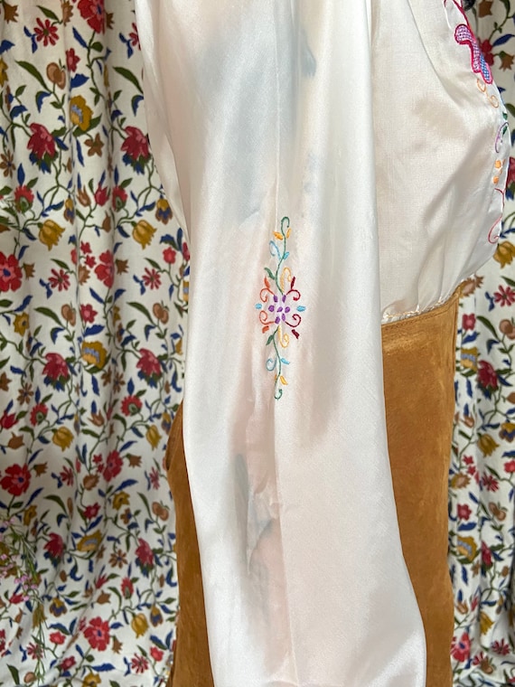 Vintage 1940s Rare Peasant blouse | White Parachu… - image 5