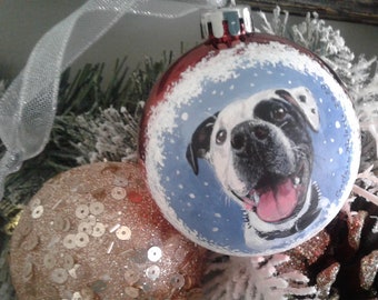 Gift for dog lovers, Pet portrait, Custom portrait, Personalized ornament,