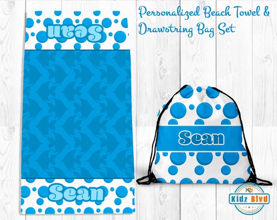 beach towel drawstring bag