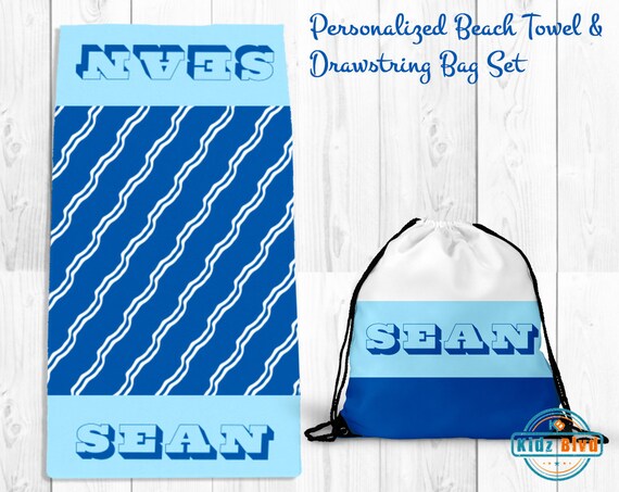 beach towel drawstring bag