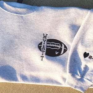 Personalized Embroidered Football Crewneck