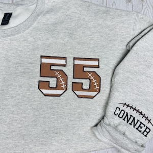 Personalized Embroidered Football Crewneck