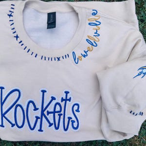 CUSTOM Team Sweatshirt || College Game Day || 3D Puff Embroidery || School Spirit Wear || School Mascot || Football || High School Grad gift