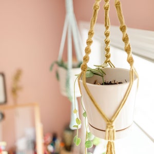 Yellow-Green Macrame Plant Hanger – Boho Hanging Planter