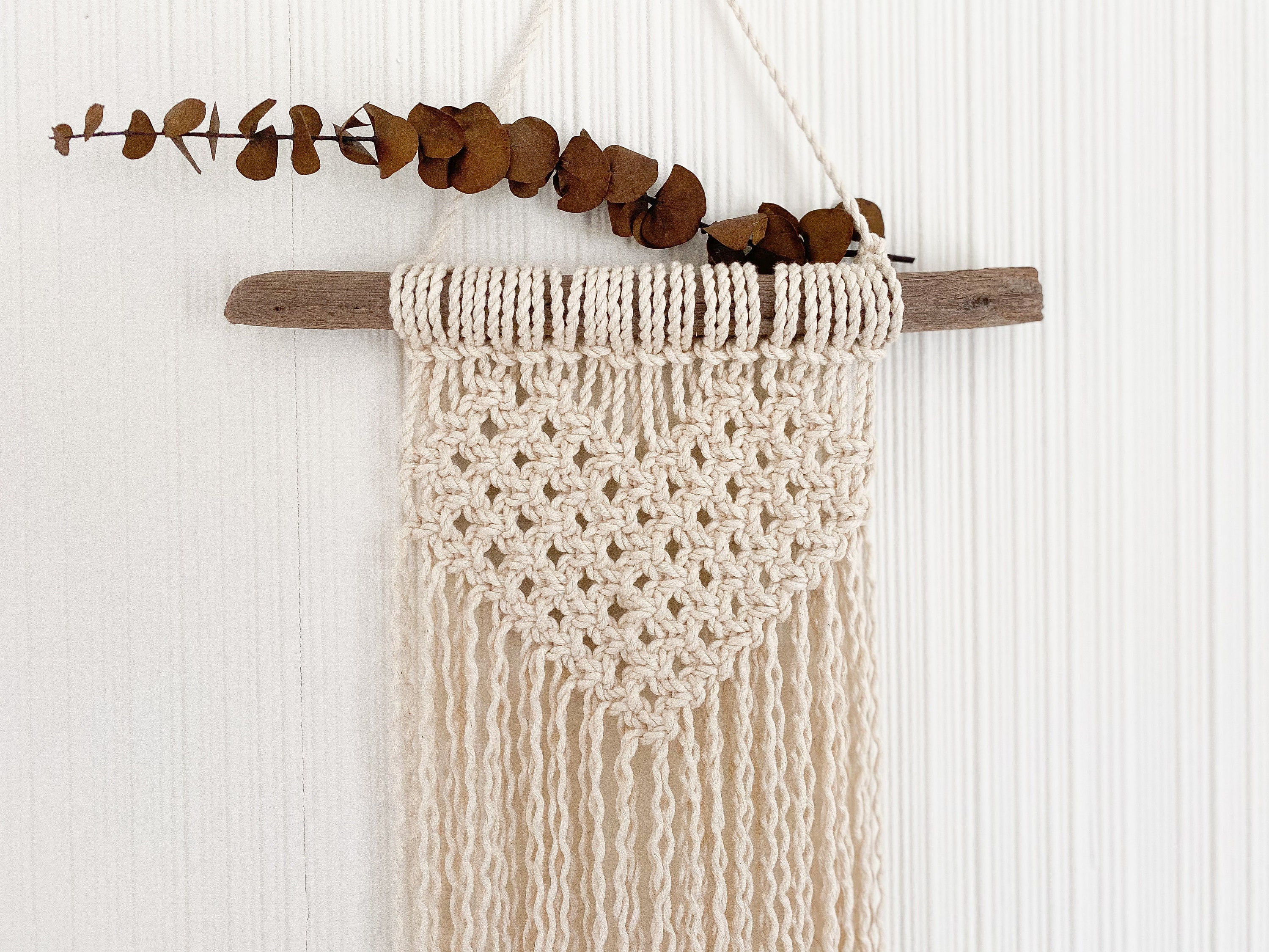 Heart Macrame Wall Hanging Heart Wall Art Mini Macrame Etsy