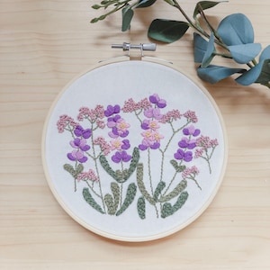Hand Embroidery Wall Art - Floral Wall Art - Embroidered Hoop Art - Modern Embroidery - Gifts for Women