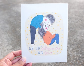 Tarjeta de aniversario, tarjeta de esposo y esposa, tarjeta de pareja, ilustración linda, cumpleaños dulce, tarjeta de novia de novio, tarjeta de amor, tarjeta de amor