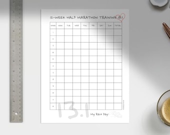 Half Marathon 12 Week Plan | Digital - Etsy UK
