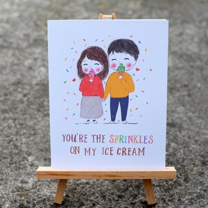 You are the sprinkles on my ice cream, Valentines Card, Ice Cream Date, Husband Wife Card, Anniversary Card, Boyfriend Girlfriend Card, Love