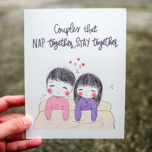 Anniversary Card, Husband Wife Card, Couples Card, Love Card, Cute Card, Boyfriend Girlfriend Card, Lazy Couple, Cute Illustration, Birthday