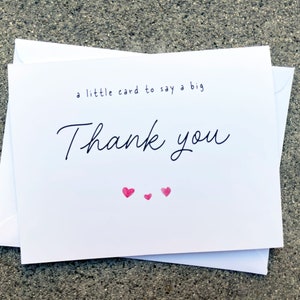 Bedankkaart GRATIS gedrukt gepersonaliseerd bericht, klein kaartje om je hartelijk te bedanken voor vriend, zus, moeder, vader, beste vriend, collega's