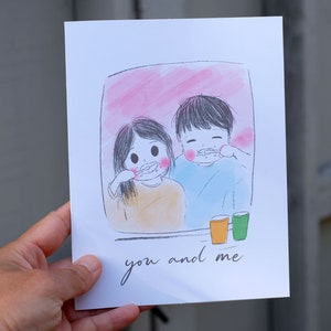 Par cepillarse los dientes juntos, me encanta pasar tiempo con usted, tarjeta de esposa de marido, tarjeta de aniversario, tarjeta de novia de novio, tarjeta de te amo