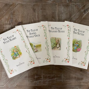 Set of Four Beatrix Potter Classic Tales | Peter Rabbit | Jemima Puddle Duck | Benjamin Bunny | Tom Kitten | Printed in Italy in 1991 | Gift