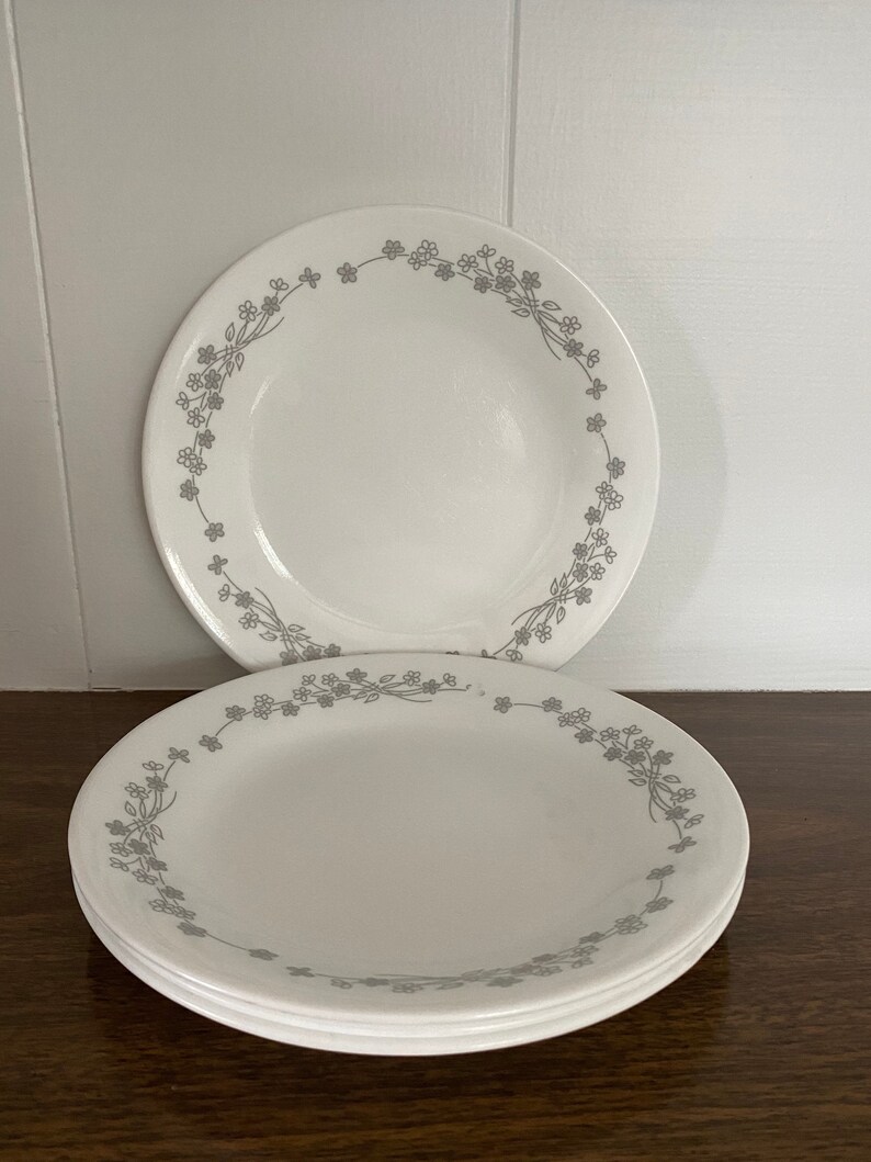 Set of Four Corelle Bread and Butter Plates ribbon Etsy
