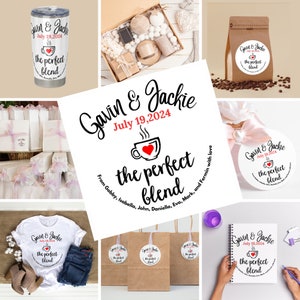 Personalized Custom Name & Date Label Sticker Template Edit in Canva, Coffee Perfect Blend, Custom Event Labels, DIY Gift and Favor Decals