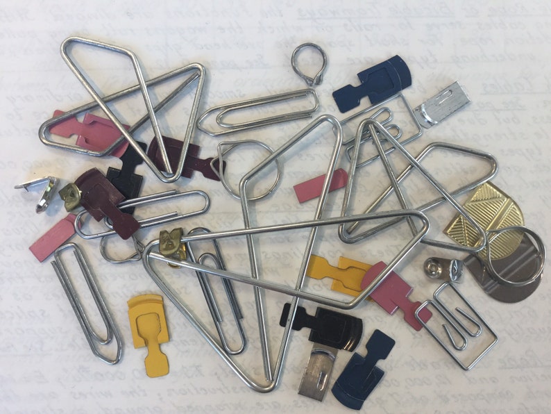 Assortment of vintage paper clips paper fasteners Etsy