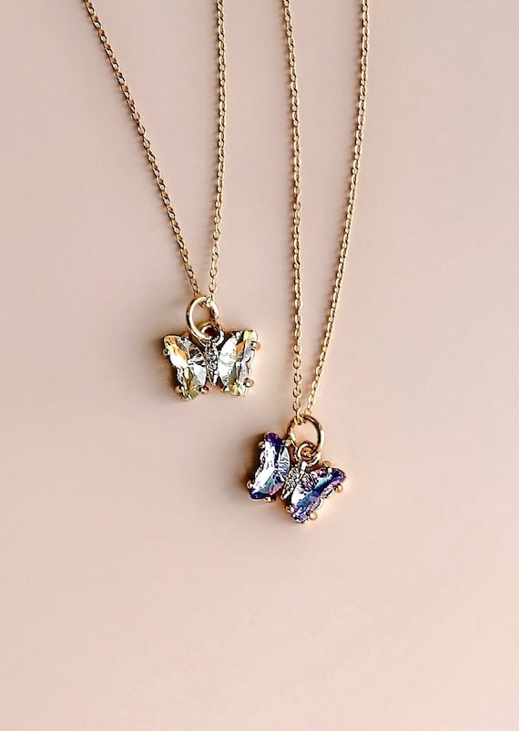 Rose Gold Plated Diamond Zircon Colorful Crystal Butterfly Necklace Earring  Set Fashion Jewelry Set - China Necklace and Earrings price |  Made-in-China.com