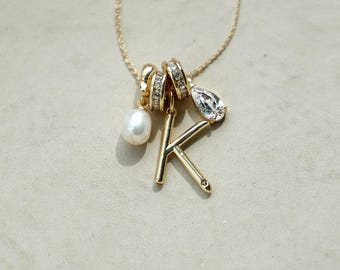Collier initial à bulles en or 18 carats//or plaqué or 18 carats//ovale moderne//collier superposé//Bohème moderne//Mandy Ellen Designs