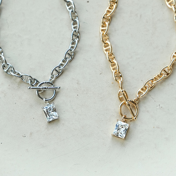 Collar de cristal Leilani // Oro de 18 quilates relleno // Cristal de Swarovski // Plata rellena // Oro blanco // Cierre frontal // Declaración // Estilo bohemio moderno // Mandy Ellen