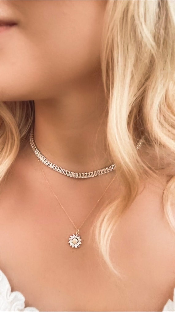 Swarovski sunflower necklace sale