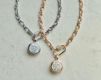 Macy Kristallkette // 18 Karat Gold Filled // Swarovski Kristalle // Silber Filled // Weißgold // Karabinerverschluss vorne // Moderner Boho-Stil // Mandy Ellen
