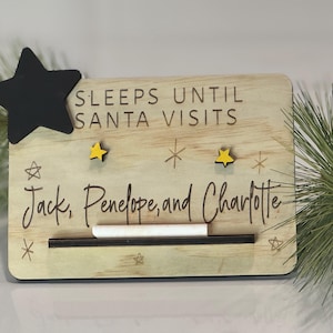 Christmas Countdown Sign, Days Until Christmas Sign, Early Christmas Countdown, Santa, Classic Holiday Decor, Personalized Christmas