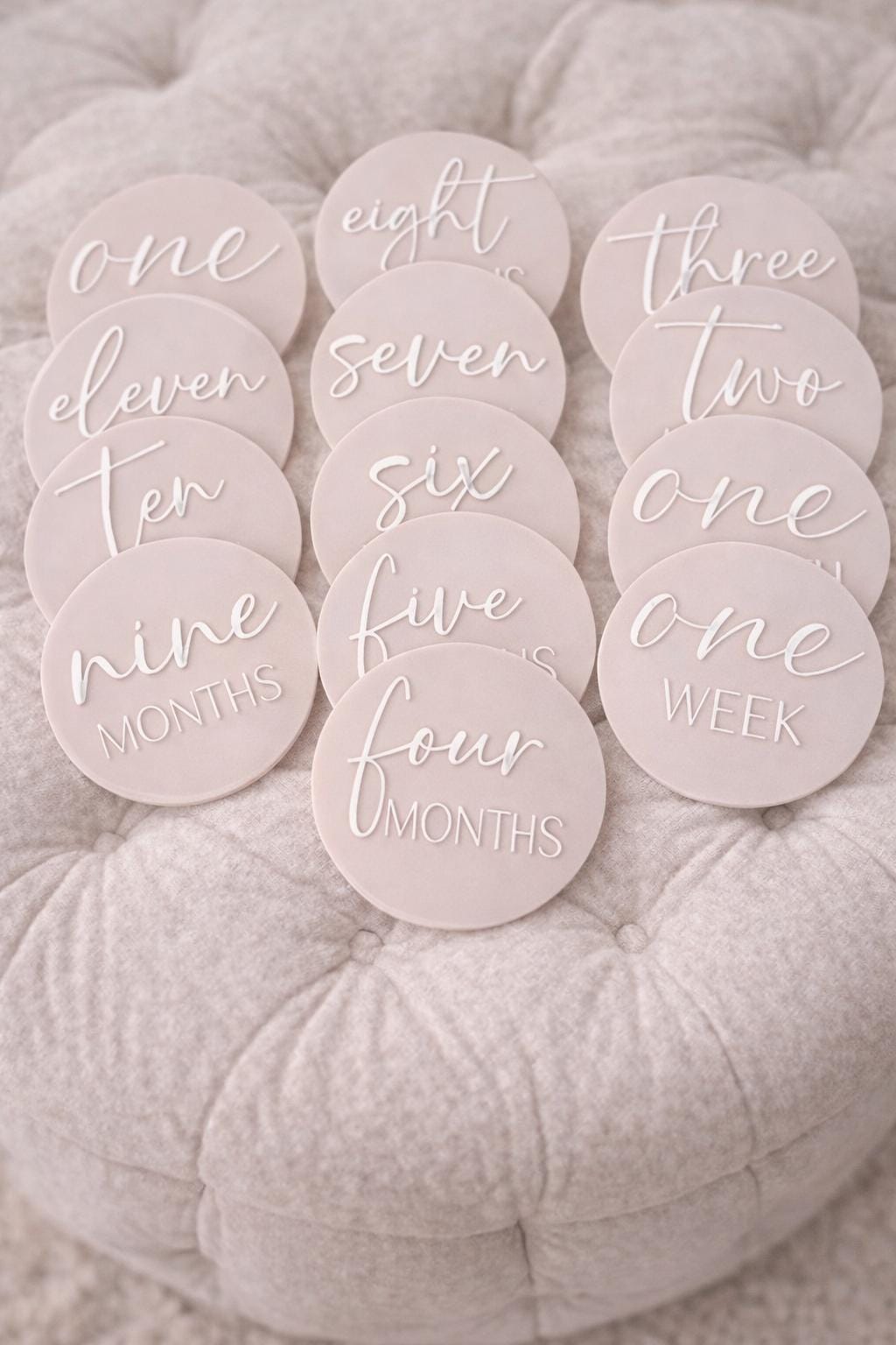 Acrylic Baby Milestone Discs | Neutral Photo Props, Keepsake Set - Etsy