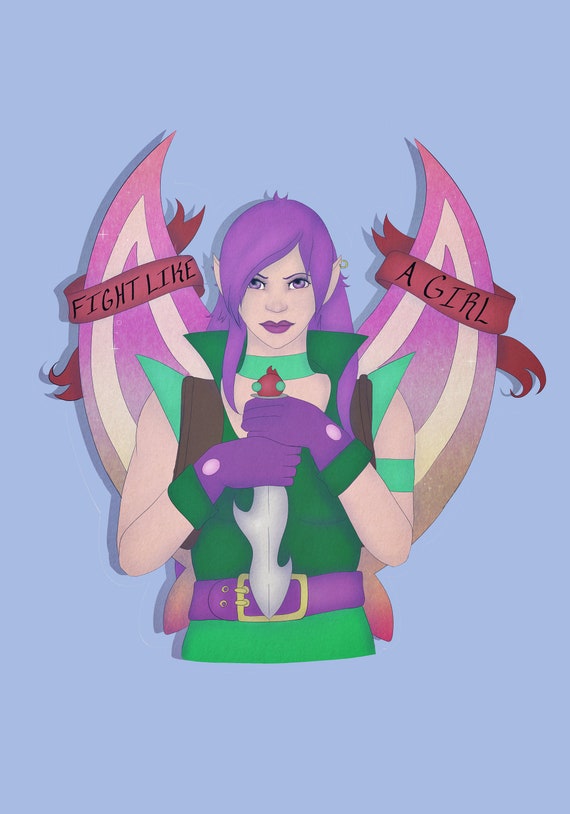 Battle Faerie Holographic Vinyl Sticker Neopets Laptop Etsy