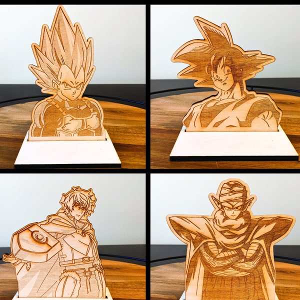 Laser Cut Anime Characters Etsy