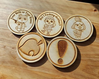 AC Wooden Laser Engraved Coasters