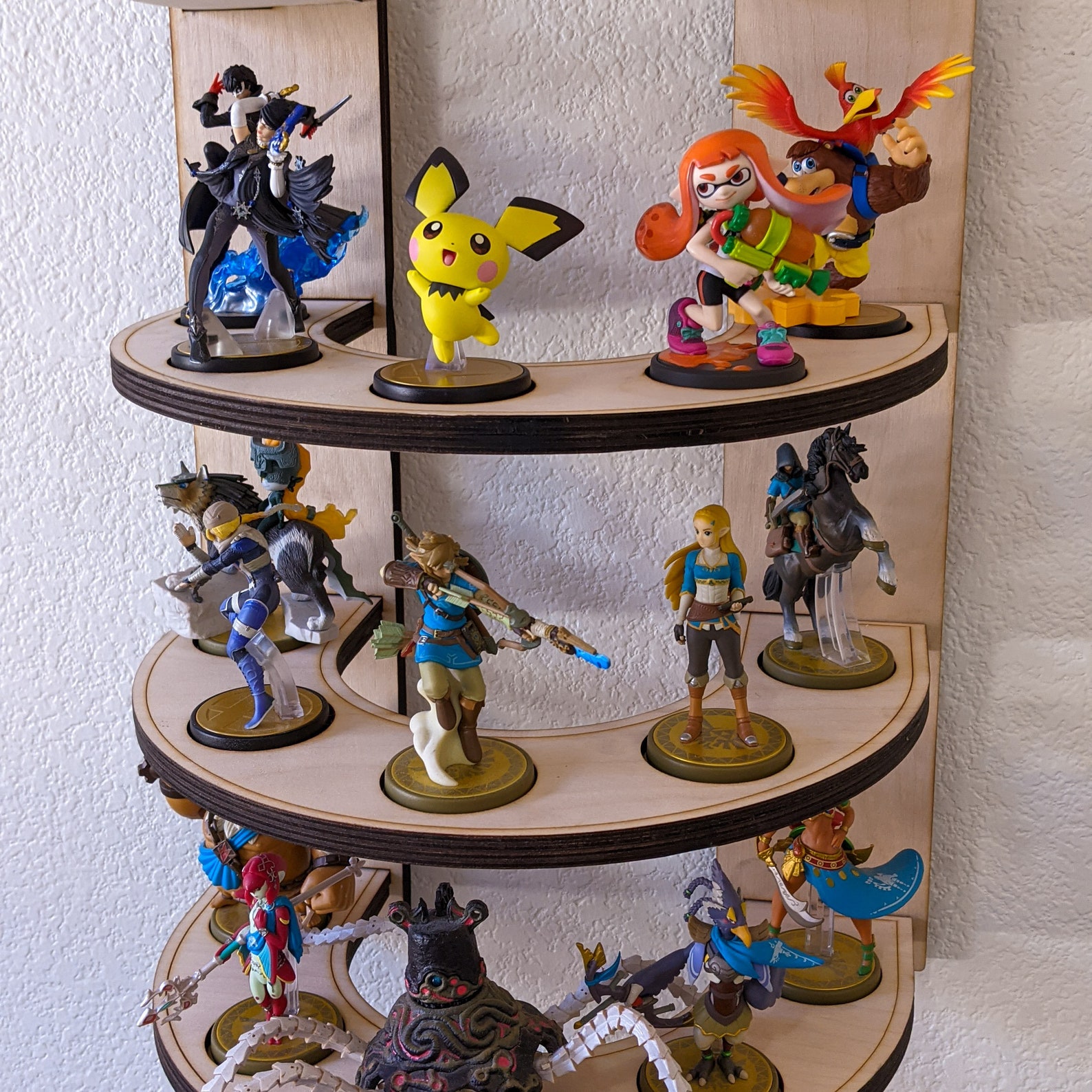Wall Hanging Laser Cut Amiibo Stand Holds 25 Figures Etsy