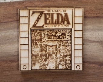 LOZ:LTTP Laser Engraved World Map Game Cartridge