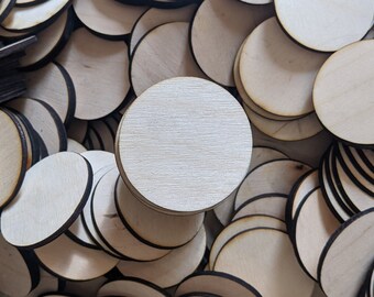 Birch 2" Circle Rounds - Craft Supplies Laser Cut Wooden Disc for Hobby Projects