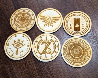 Zelda Wooden Laser Engraved Coasters