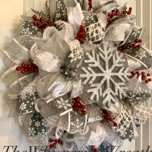 All Winter Wreath Winter Wreath Snowflake Wreath Berry - Etsy