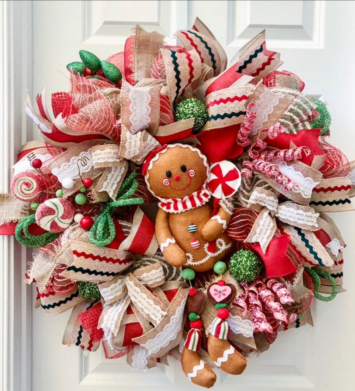 Gingerbread Wreath- Christmas Wreath - Gingerbread Man - Gingerbread Girl