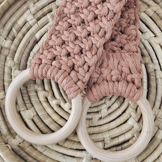 READY TO SHIP Macrame kitchen towel holder, boho accessory, housewarming gift