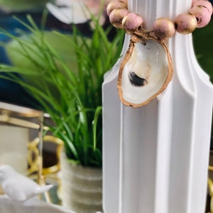 Gold Oyster Shell With Wood Beads Shell Decor Welcome Beads - Etsy