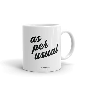 As Per Usual White Glossy Mug