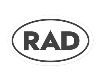 RAD Sticker, High Opacity Vinyl Decal