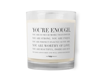 You're Enough Glass Jar Soy Wax Candle Valentine's Day Gift For Lovers